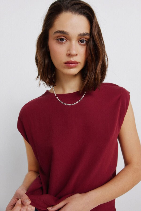 Springfield T-shirt reta b&aacute;sica lisa estampado