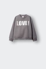 Springfield Kids Sweatshirt love lantejoulas menina cinzento