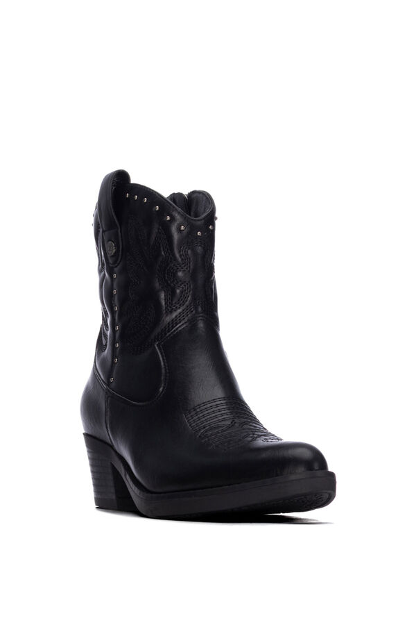 XTI Botim cowboy salto baixo preto