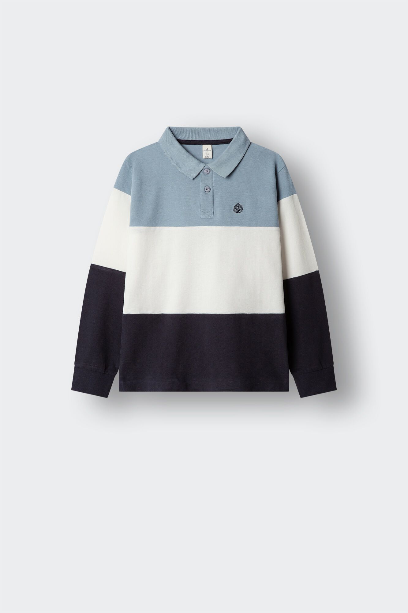 Springfield Kids Polo de manga comprida com recortes e costuras para menino