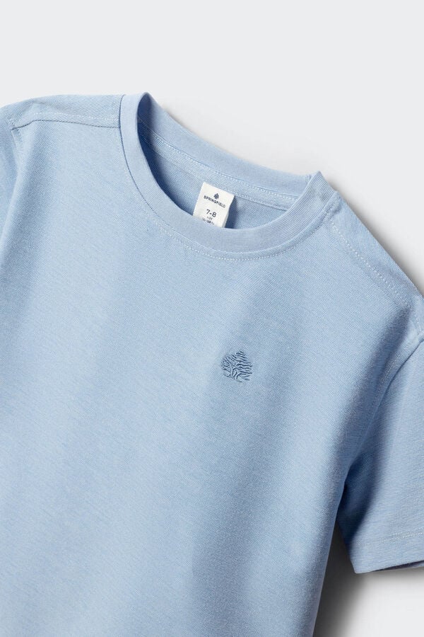 Springfield Kids T-shirt de manga curta em oxford para menino azul