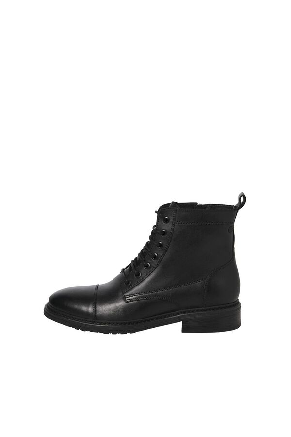 Jack & Jones Botas de couro para homem preto