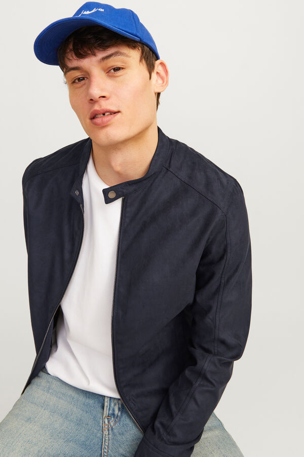 Jack & Jones Blusão com efeito de couro preto