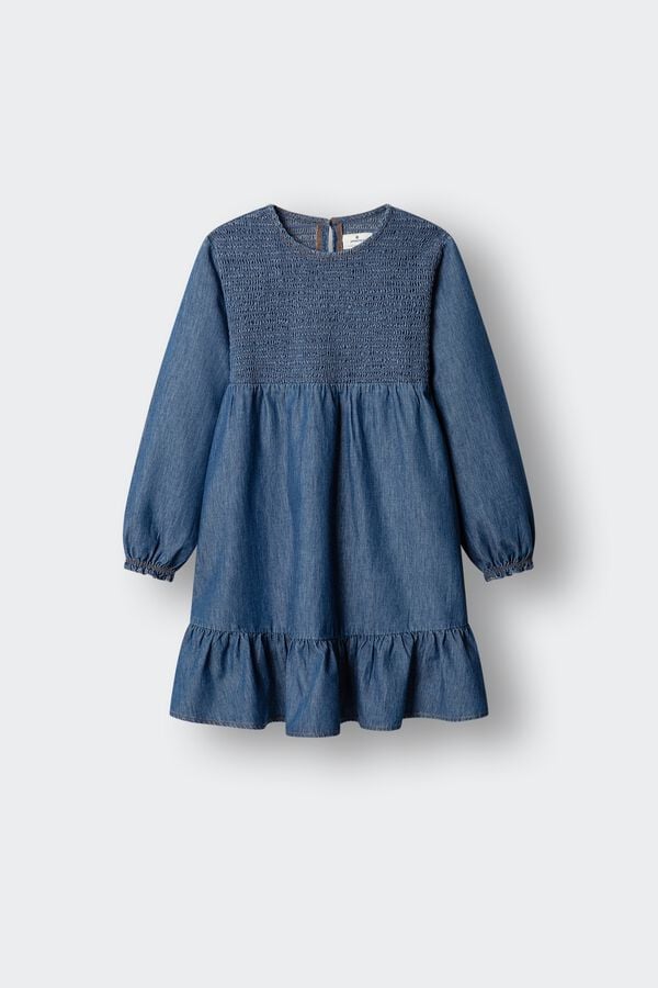 Springfield Kids Vestido de ganga para menina azul