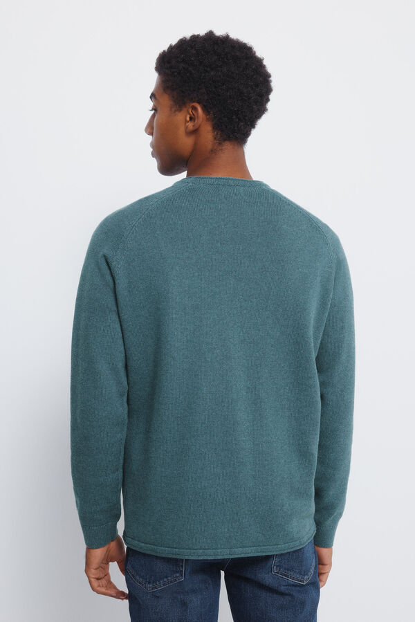 Springfield Camisola liso de gola alta azul