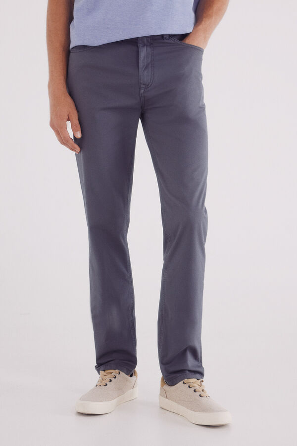Springfield Calças justas, lavagem clara, 5 bolsos azul