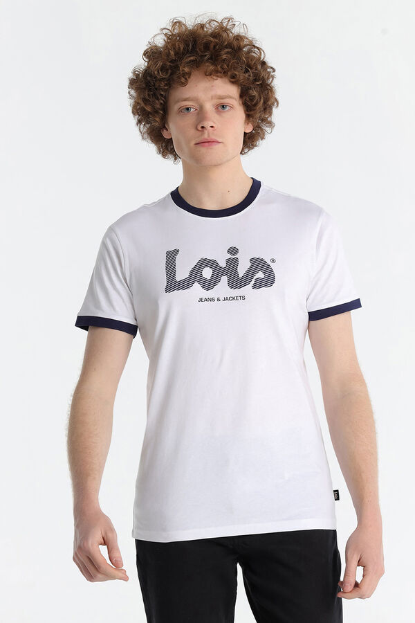 Lois T-shirt de manga curta com gola redonda branco