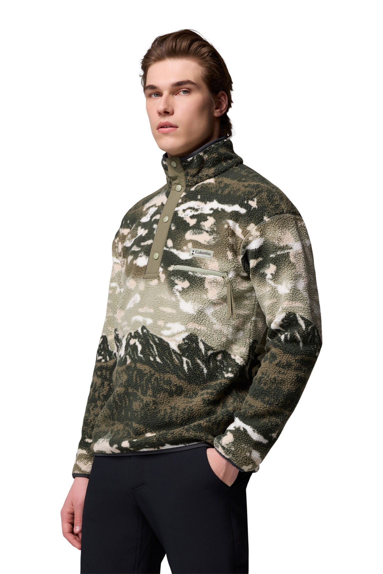 Columbia Forro polar com bot&otilde;es de press&atilde;o