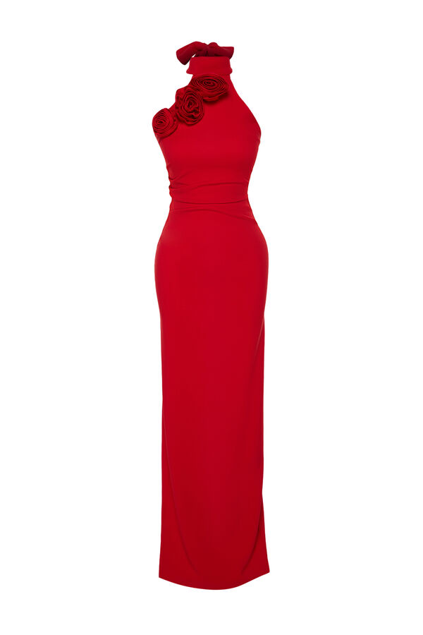 Trendyol Vestido de noite regular vermelho