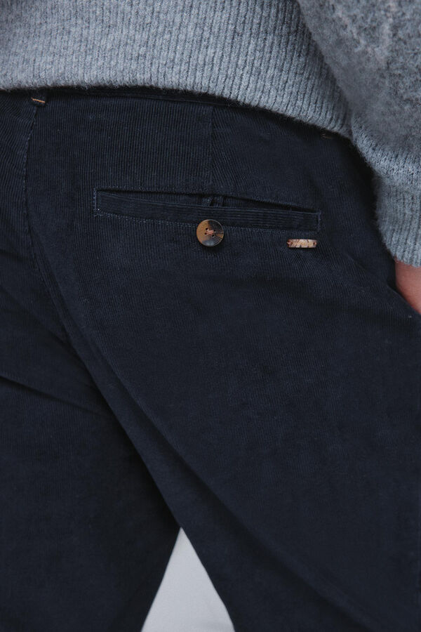 Springfield Slim fit micro corduroy chinos blue
