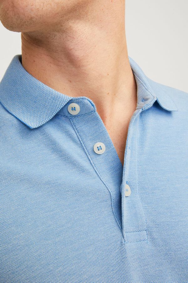 Jack & Jones Polo de manga curta b&aacute;sico azul