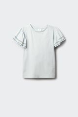 Springfield Kids T-shirt de manga curta b&aacute;sica com folho estampado para menina azul