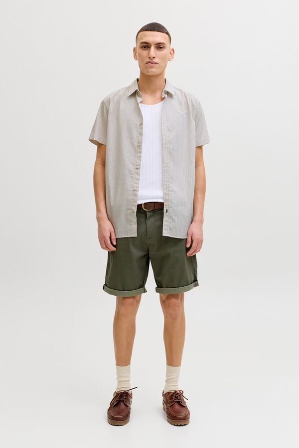 Jack & Jones Camisa slim fit estampada bege