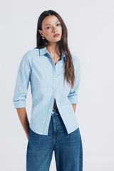 Springfield Camisa de algodão Oxford azul