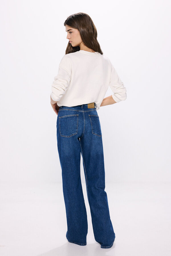 Springfield Wide leg jeans steel blue