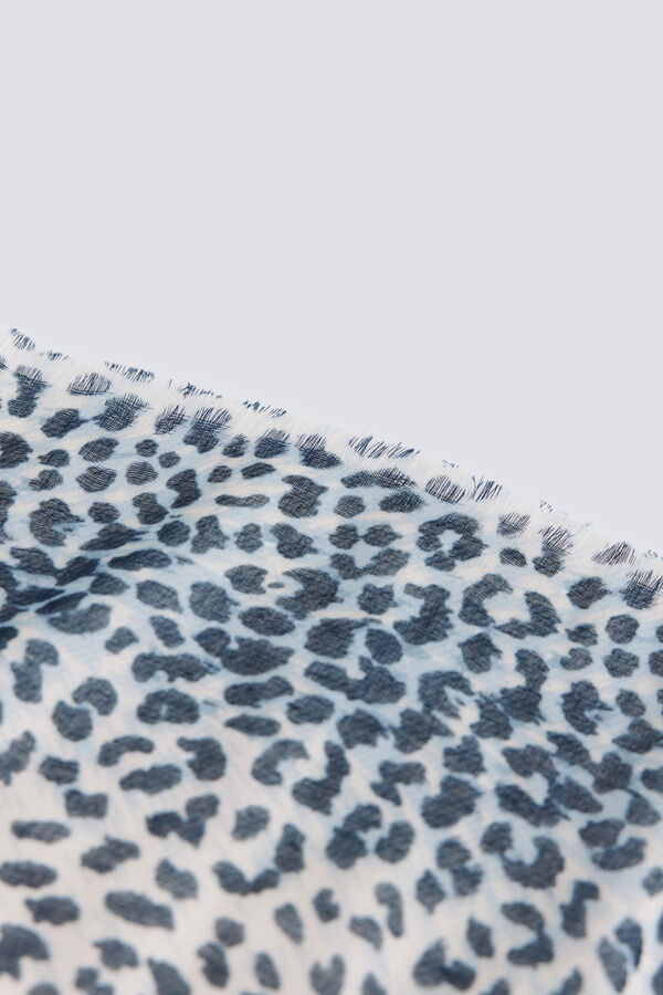 Springfield Len&ccedil;o estampado animal print azul