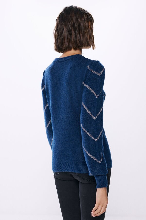 Springfield Lurex chevron sweater navy mix