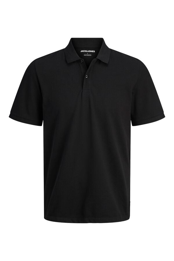 Jack & Jones Jersey-knit regular fit polo shirt black