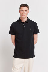 Springfield Piqu&eacute; contrast cuff slim fit polo shirt black