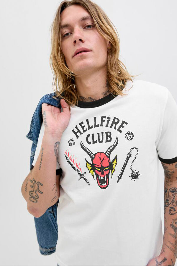 Jack & Jones T-shirt Hellfire Club branco