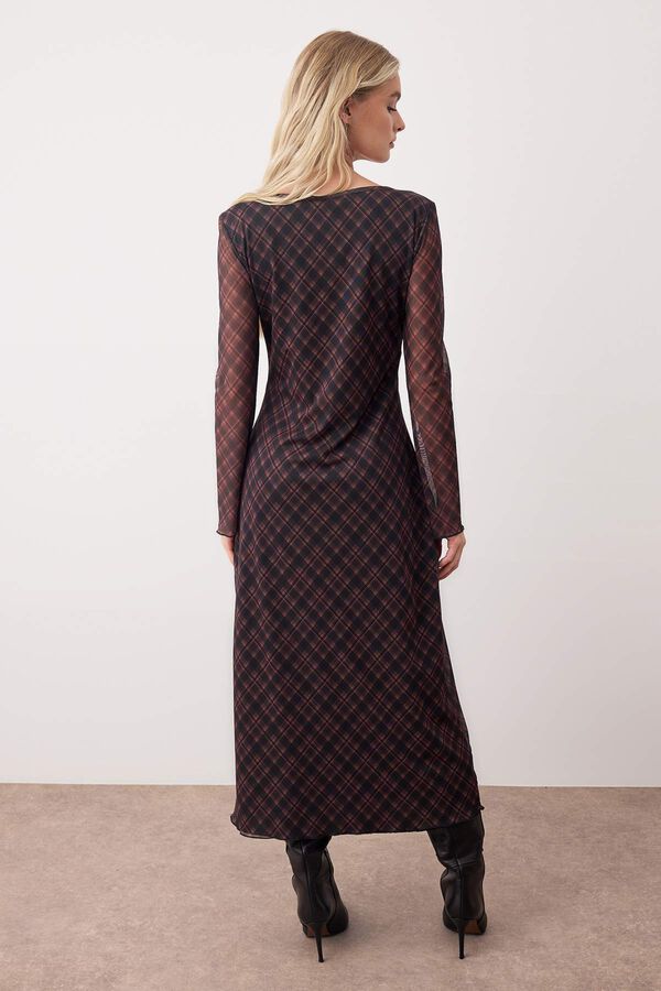 Trendyol Vestido midi gola em bico branco