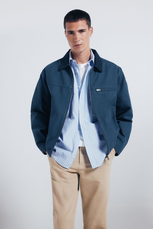 Springfield calças chino slim fit confortáveis castanho