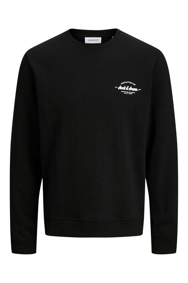Jack & Jones PLUS Sweatshirt b&aacute;sico de manga comprida preto