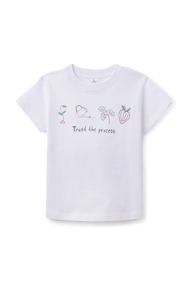Springfield Girls' embroidered T-shirt white