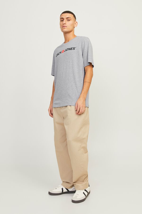 Jack & Jones T-shirt regular com logo cinzento