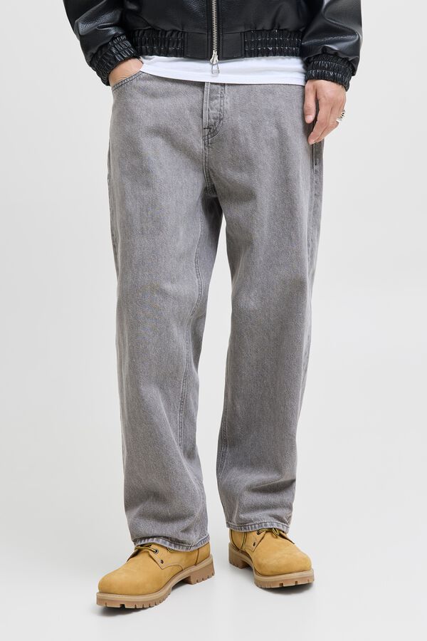Jack & Jones Jeans baggy cinco bolsos cinzento