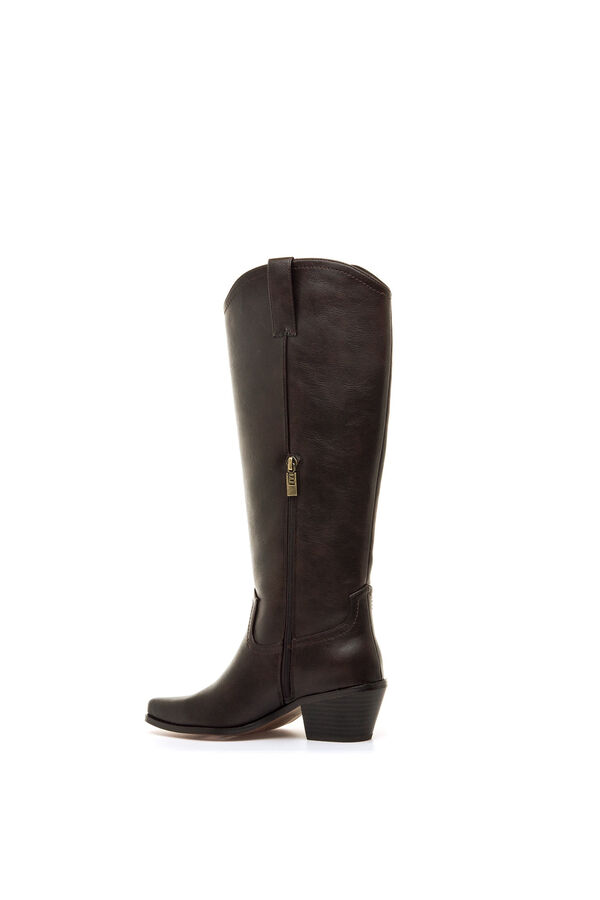 MTNG Botas cowboy de cano alto com salto largo cru