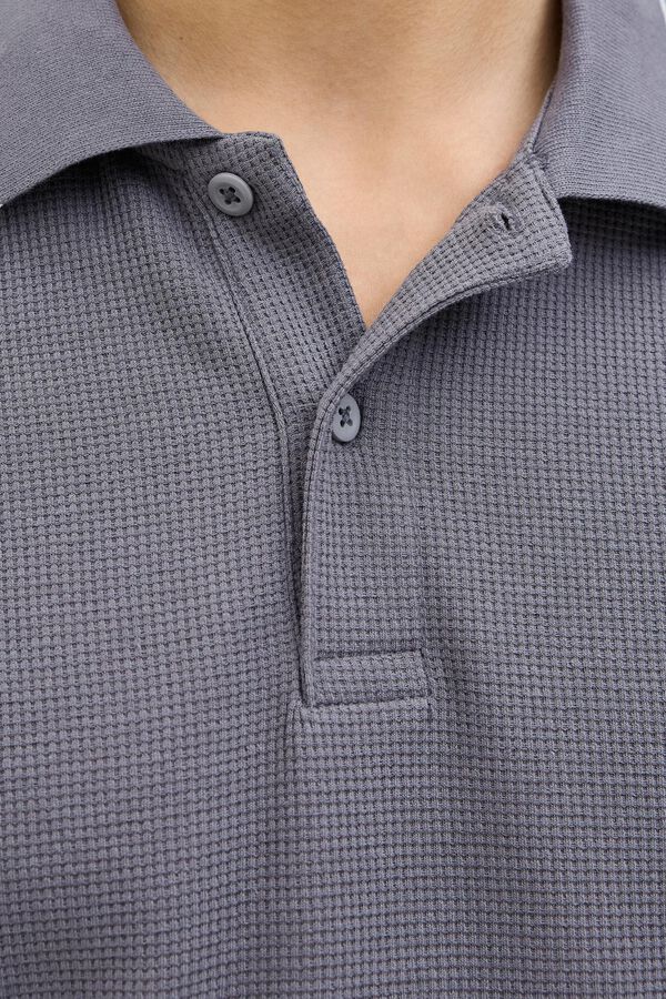 Jack & Jones Polo regular fit em malha cinzento