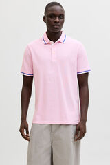 Jack & Jones Polo de manga curta b&aacute;sico rosa