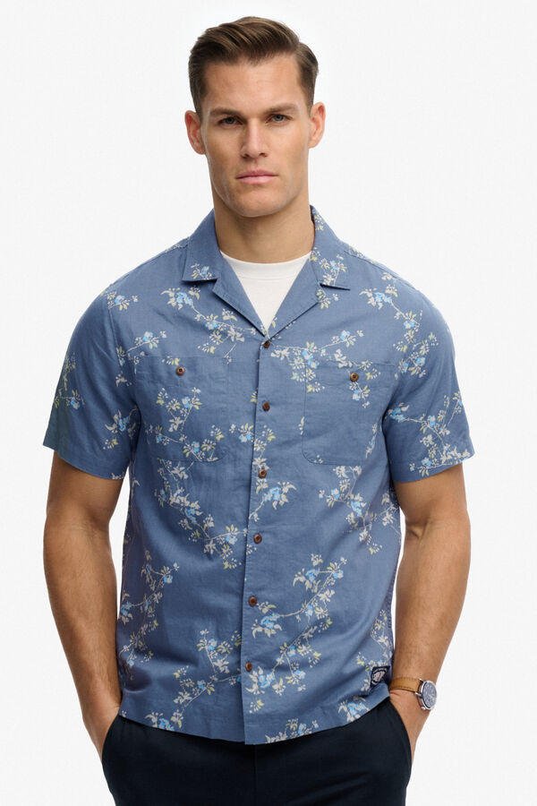 Superdry Camisa de manga curta estampada azul