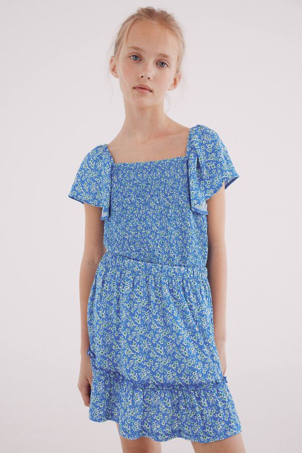 Springfield Kids Saia curta estampada para meninas azul