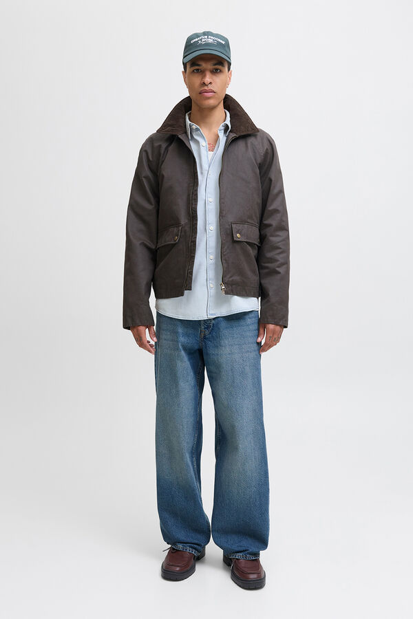 Jack & Jones Camisa denim manga comprida em sarja azul