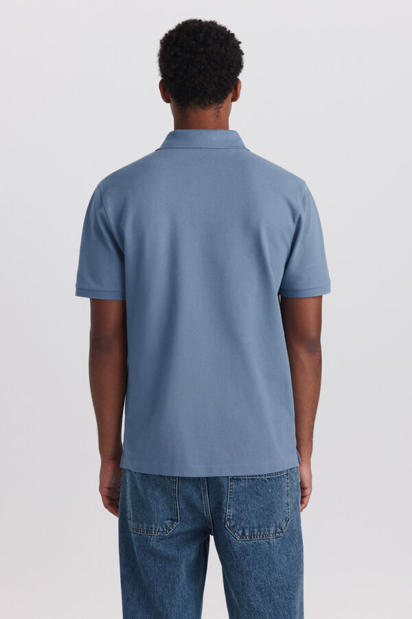 Springfield Piqu&eacute; basic regular fit polo shirt blue