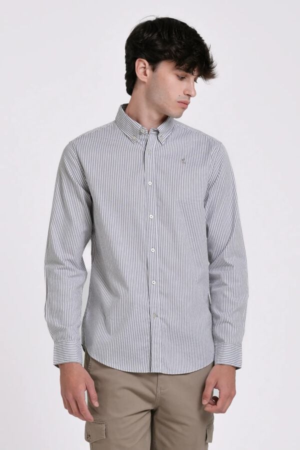 JVZ Camisa Oxford de riscas cru