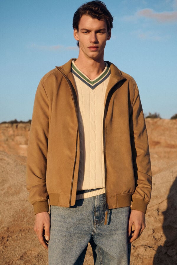 Springfield Blus&atilde;o efeito camur&ccedil;a camel