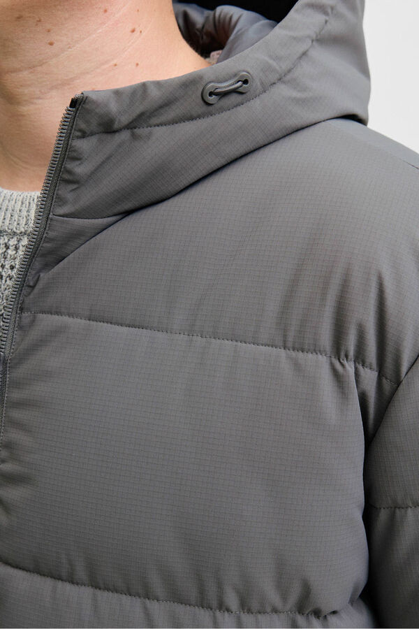 Jack & Jones PLUS Casaco acolchoada masculina cinzento