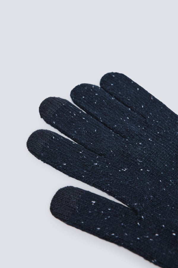 Springfield Luvas de malha Neps azul