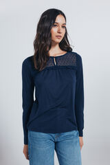 Springfield Camisa de folho plumeti azul