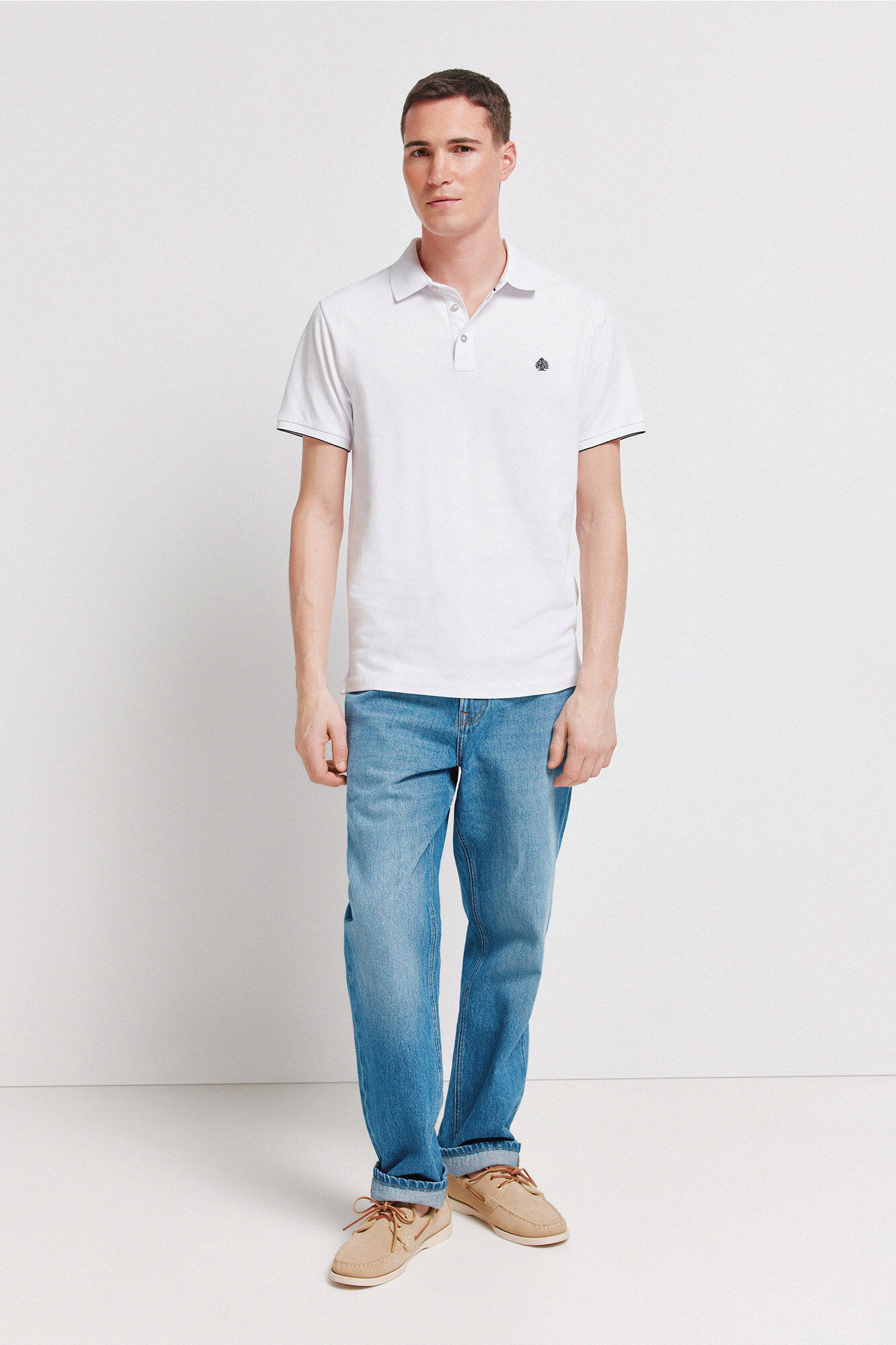 Springfield Polo piqu&eacute; punho em contraste slim fit