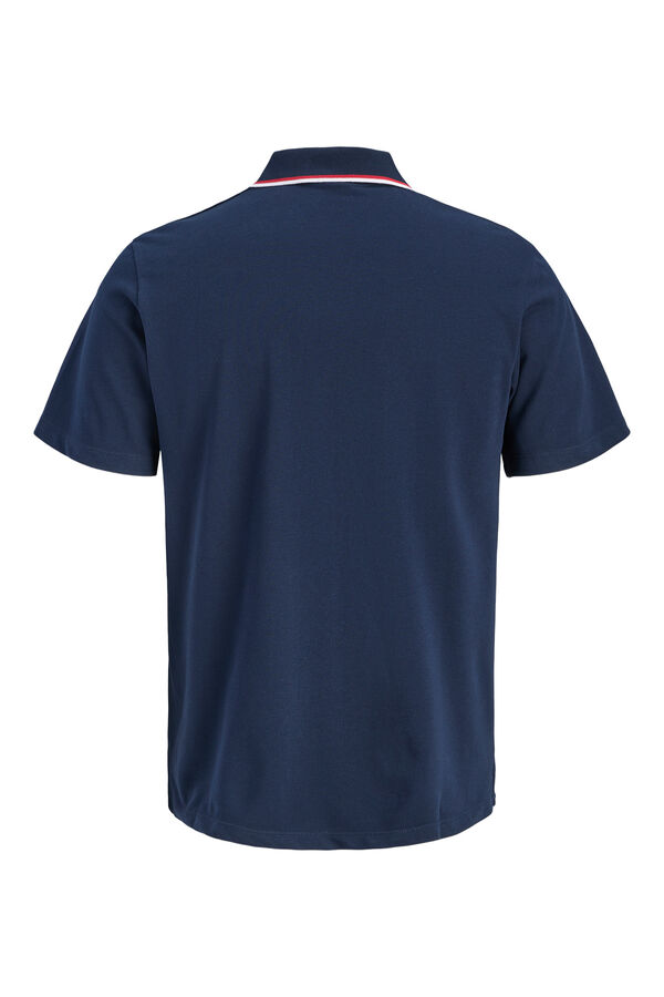 Jack & Jones PLUS Polo piqu&eacute; em algod&atilde;o azul