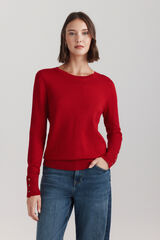 Springfield Camisola b&aacute;sica fina com bot&otilde;es vermelho