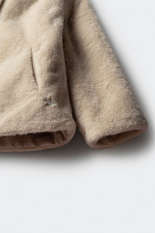 Springfield Kids sobretudo de pele de menina castanho