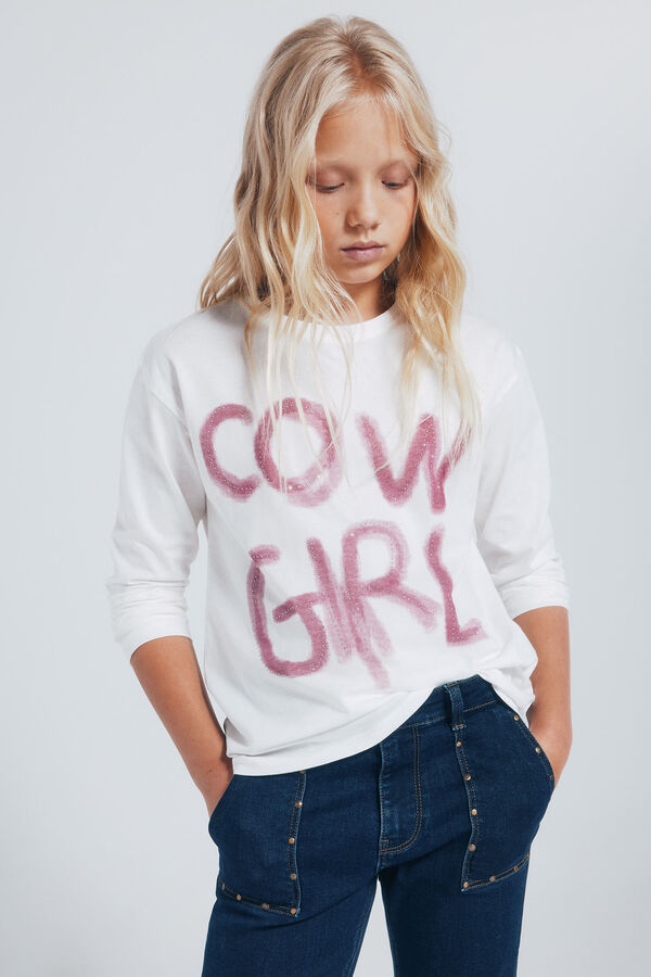 Springfield Kids Camiseta cowgirl bege