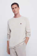 Springfield Camisola liso de gola alta bege