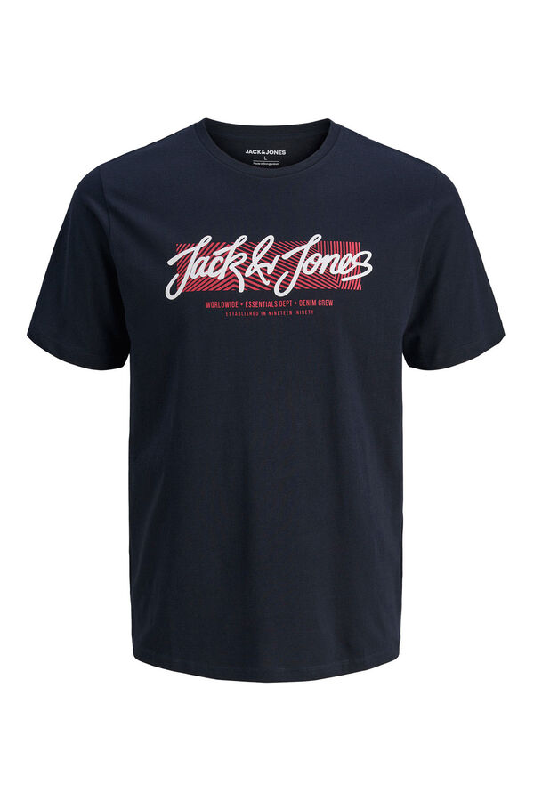 Jack & Jones PLUS T-shirt com logo frontal azul