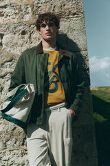 Springfield Parka curta com gola de veludo cotel&ecirc; estampado